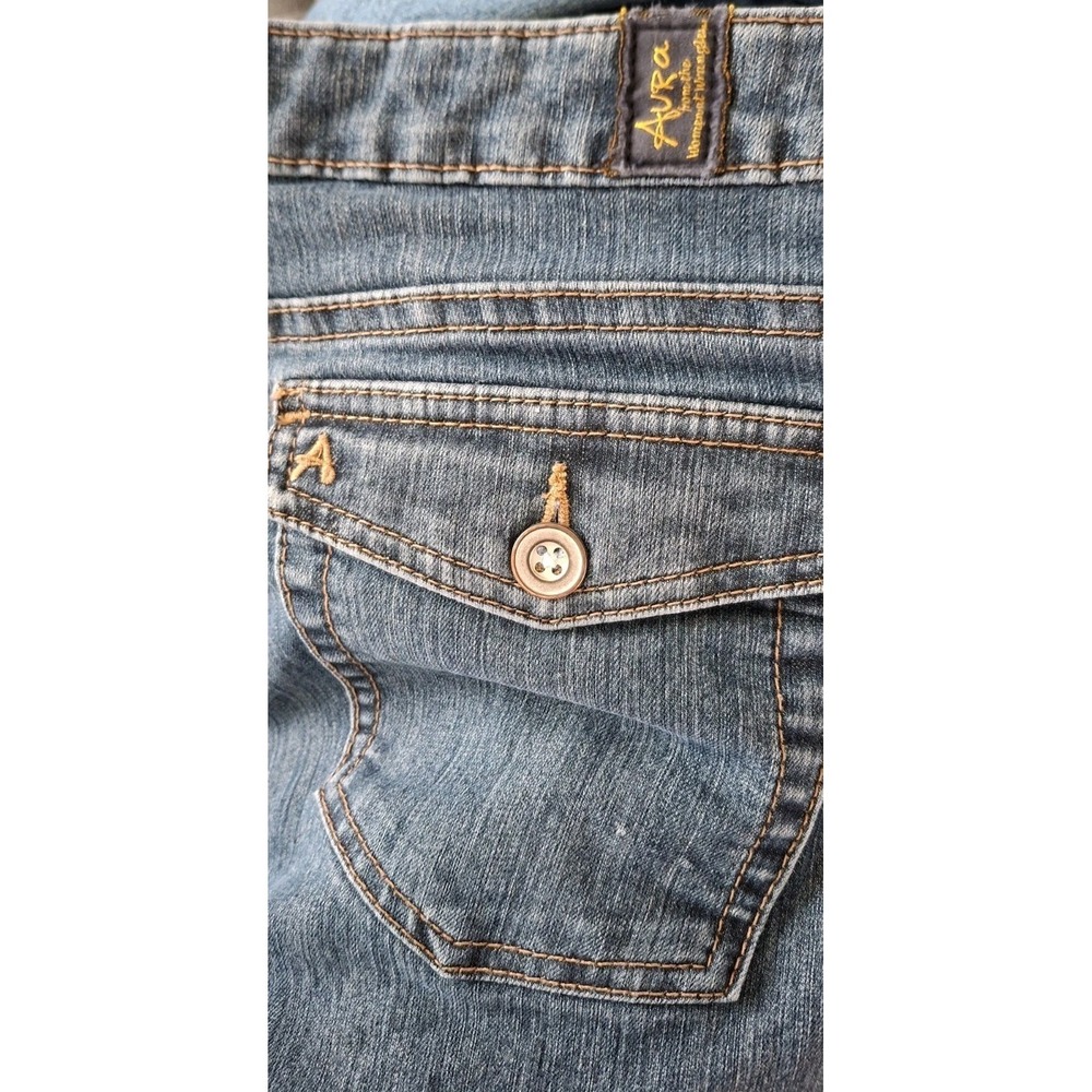 Aura Wrangler WUT74DD Women's Bootcut Jeans 12 SHT Flap Pockets 34x29 EUC